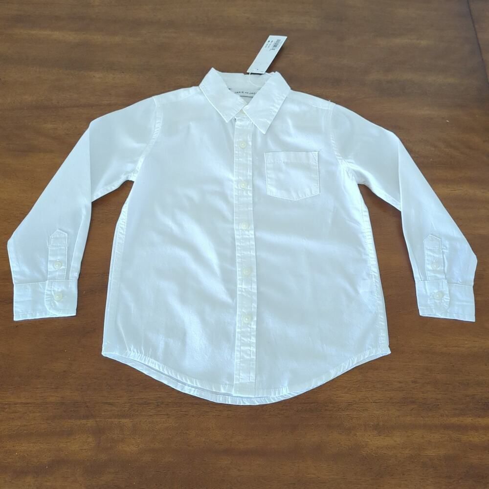 Janie and Jack cotton  Oxford button-down  long sleeve shirt white size 4T NEW